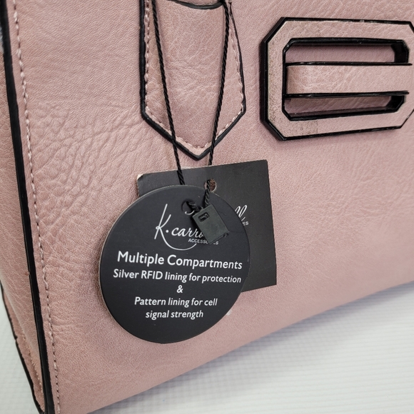 NWT K.Carroll Accessories Light Pink Purse, Satchel or Crossbody Square - Picture 9 of 10